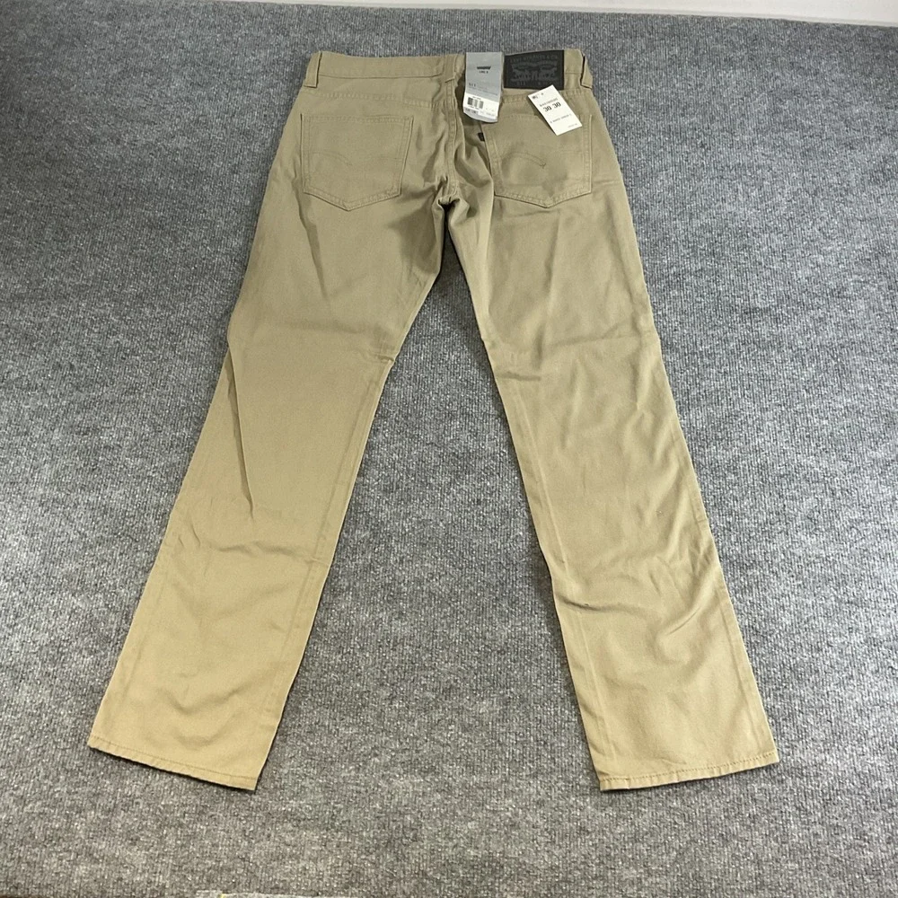 Levis 511 Slim Fit Jeans Mens 30x30 Khaki Stretch Casual Pants Line 8 NEW